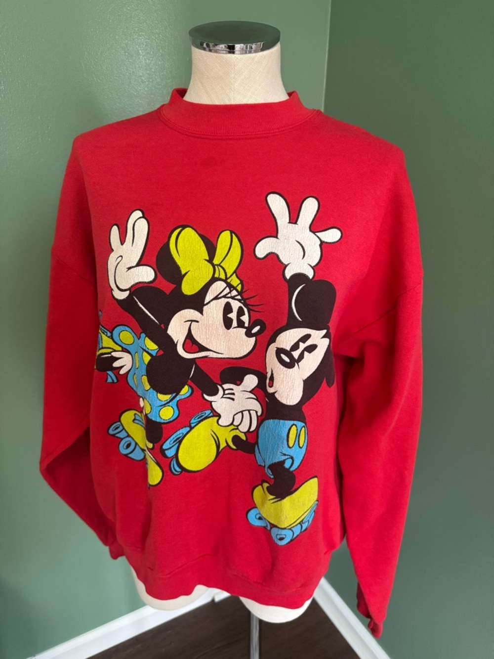 Red Vintage Minnie & Mickey Graphic Sweatshirt